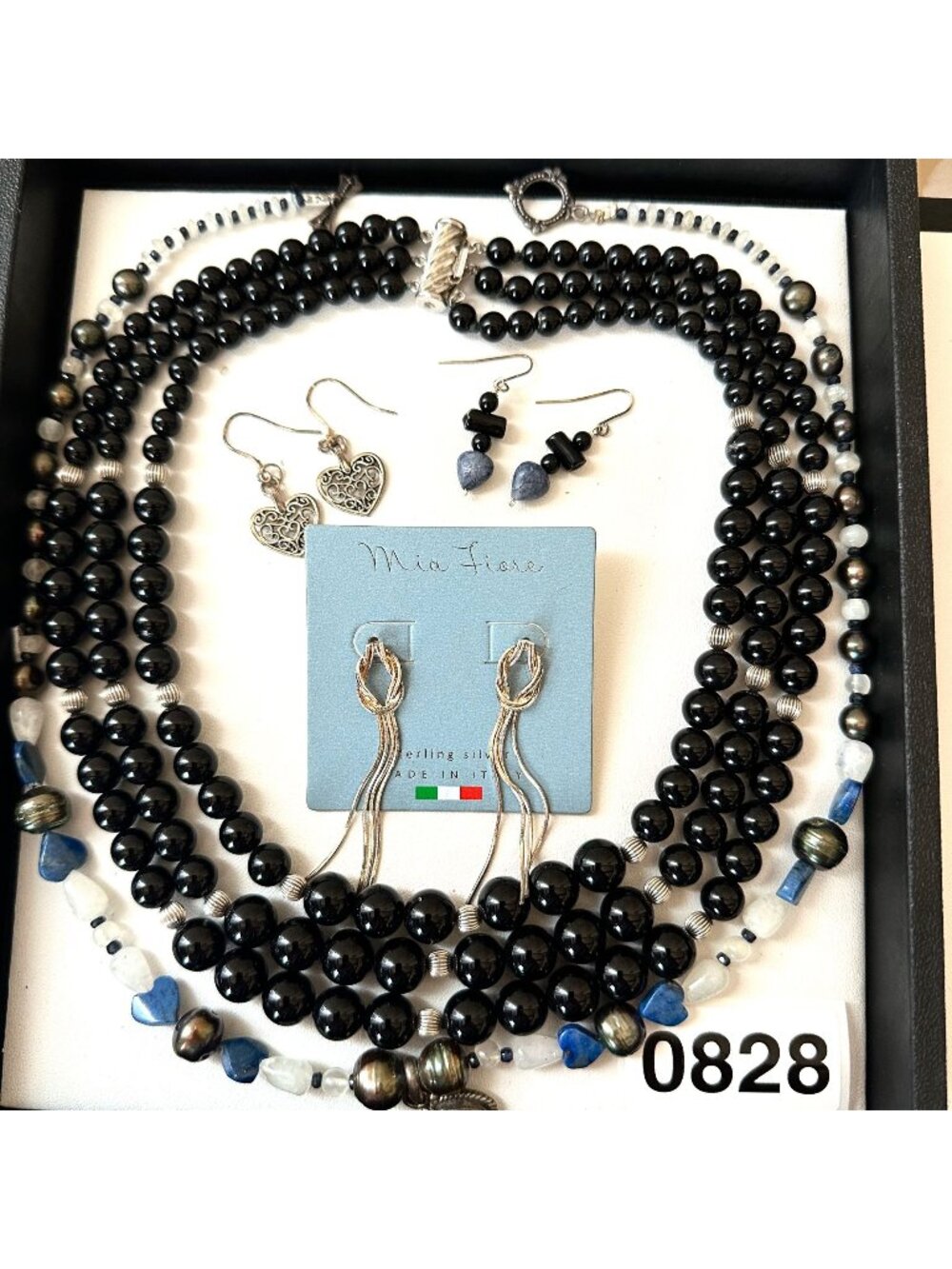 Jewelry Lot Vintage Modern Pearl Onyx Sterling Necklaces Pierced Earrings